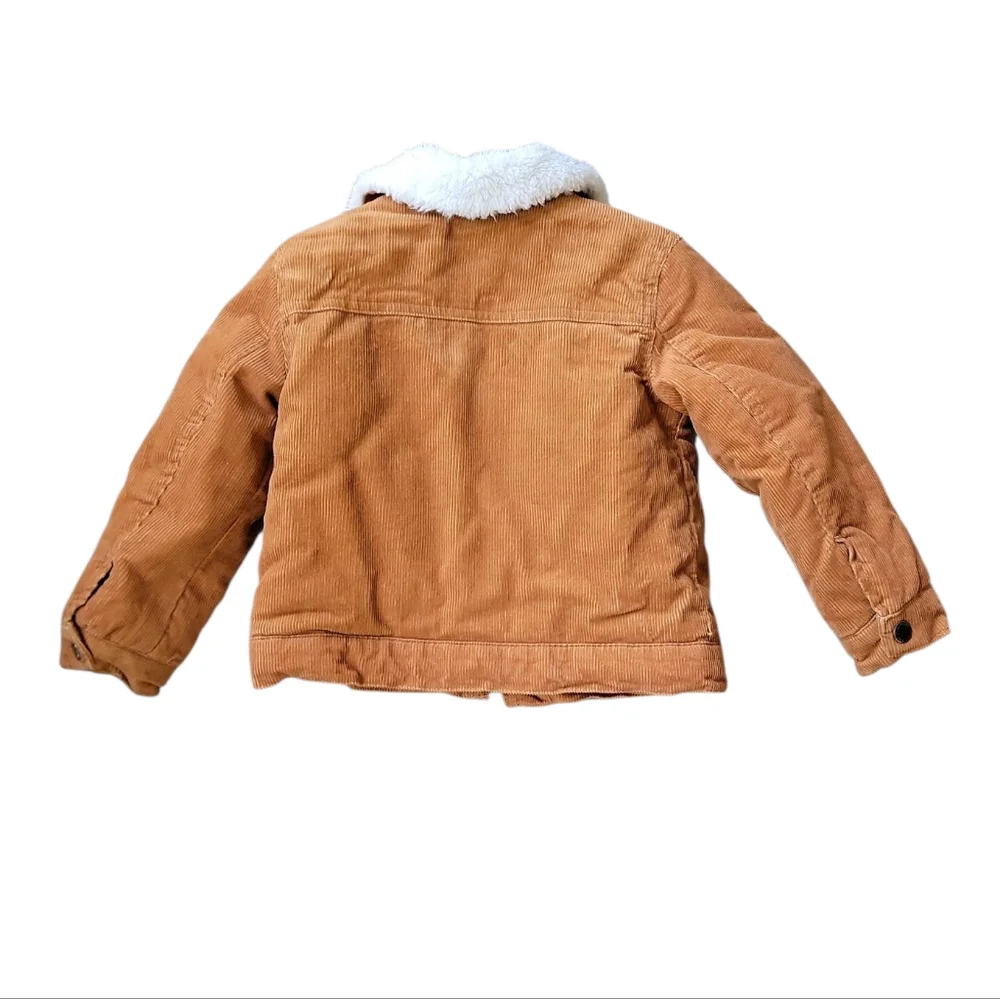 Kids Tan Corduroy Jacket with White Collar Size 2T